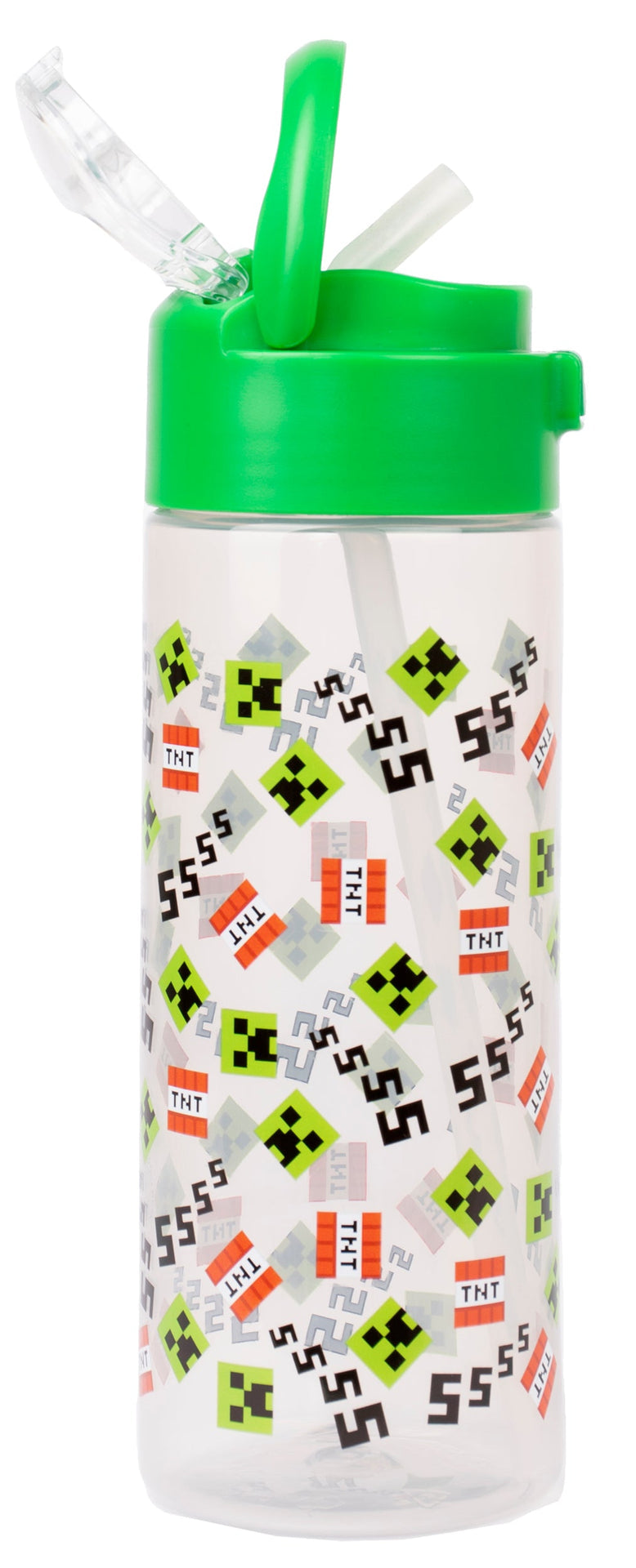 Gourde Minecraft – Bottle avec paille 700ml – vert Pattern
