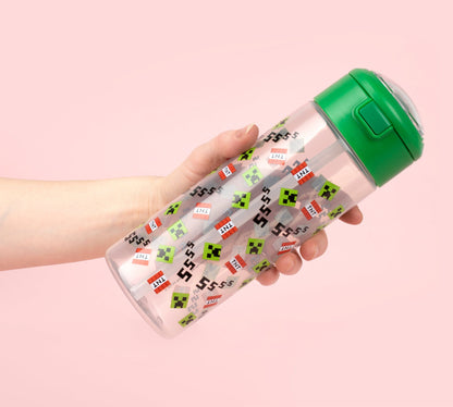 Gourde Minecraft – Bottle avec paille 700ml – vert Pattern