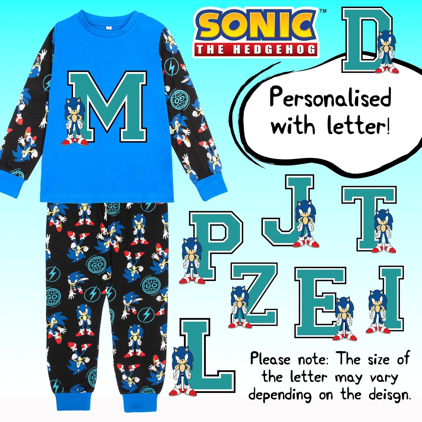 Pyjama – Sonic The Hedgehog for boys Long Sleeve 100% Cotton