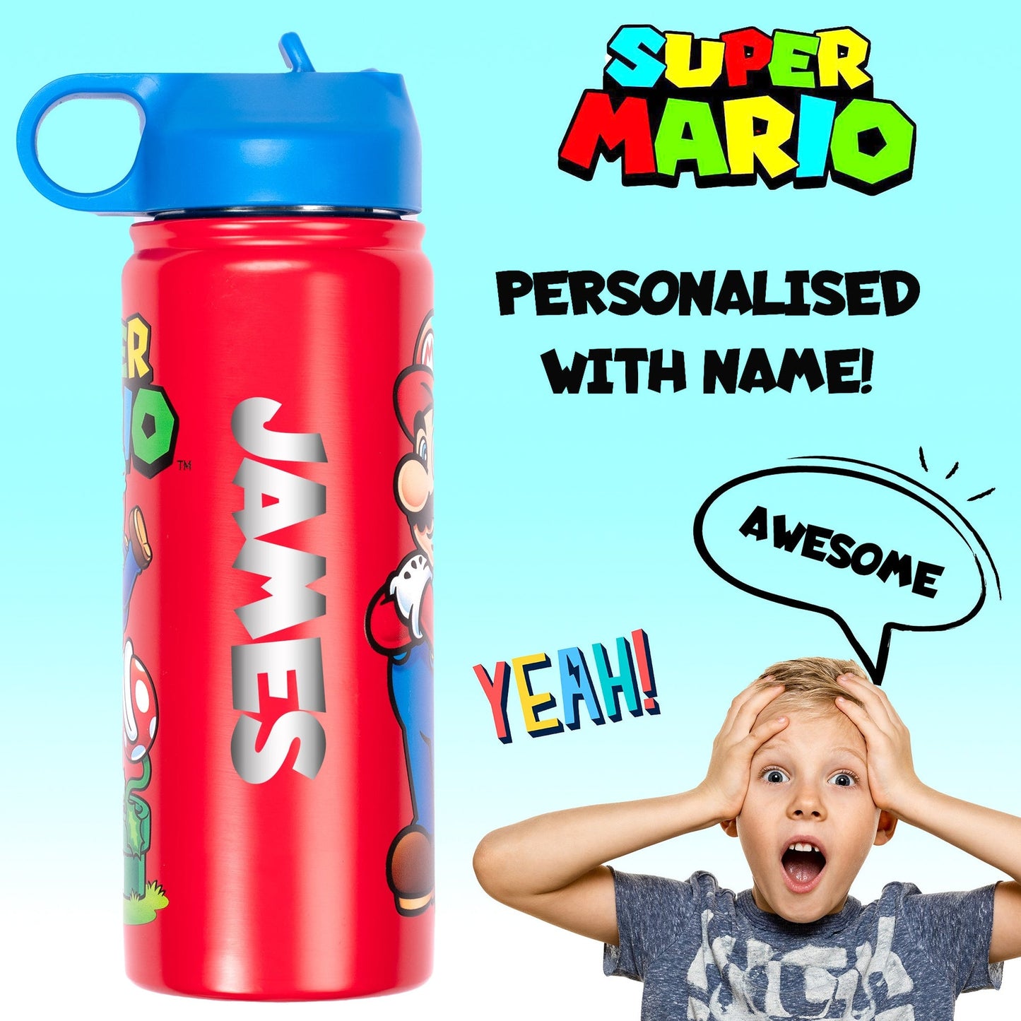 Gourde en acier inoxydable – Bottle – Mario Brothers