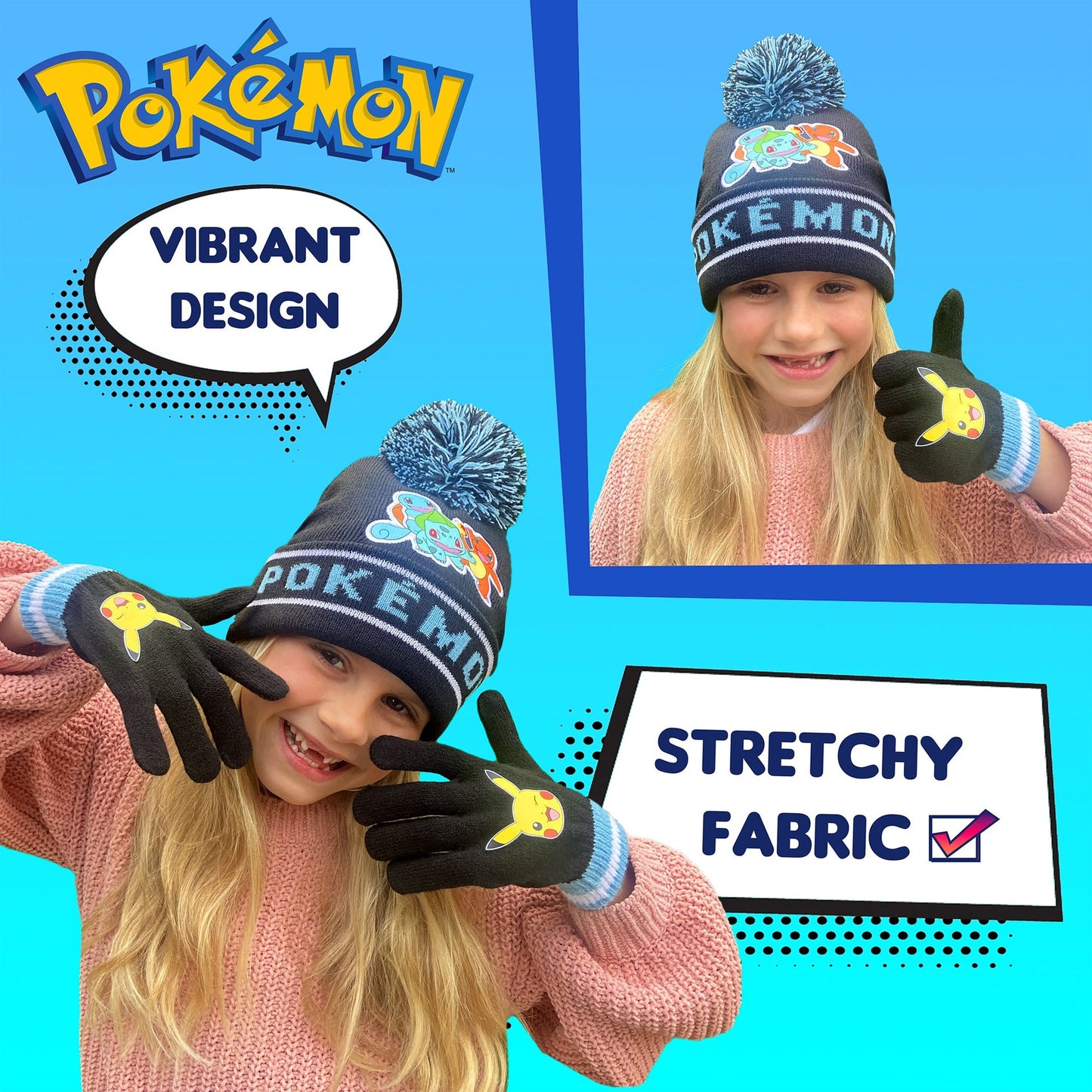 Ensemble bonnet et gants – Pokemon set