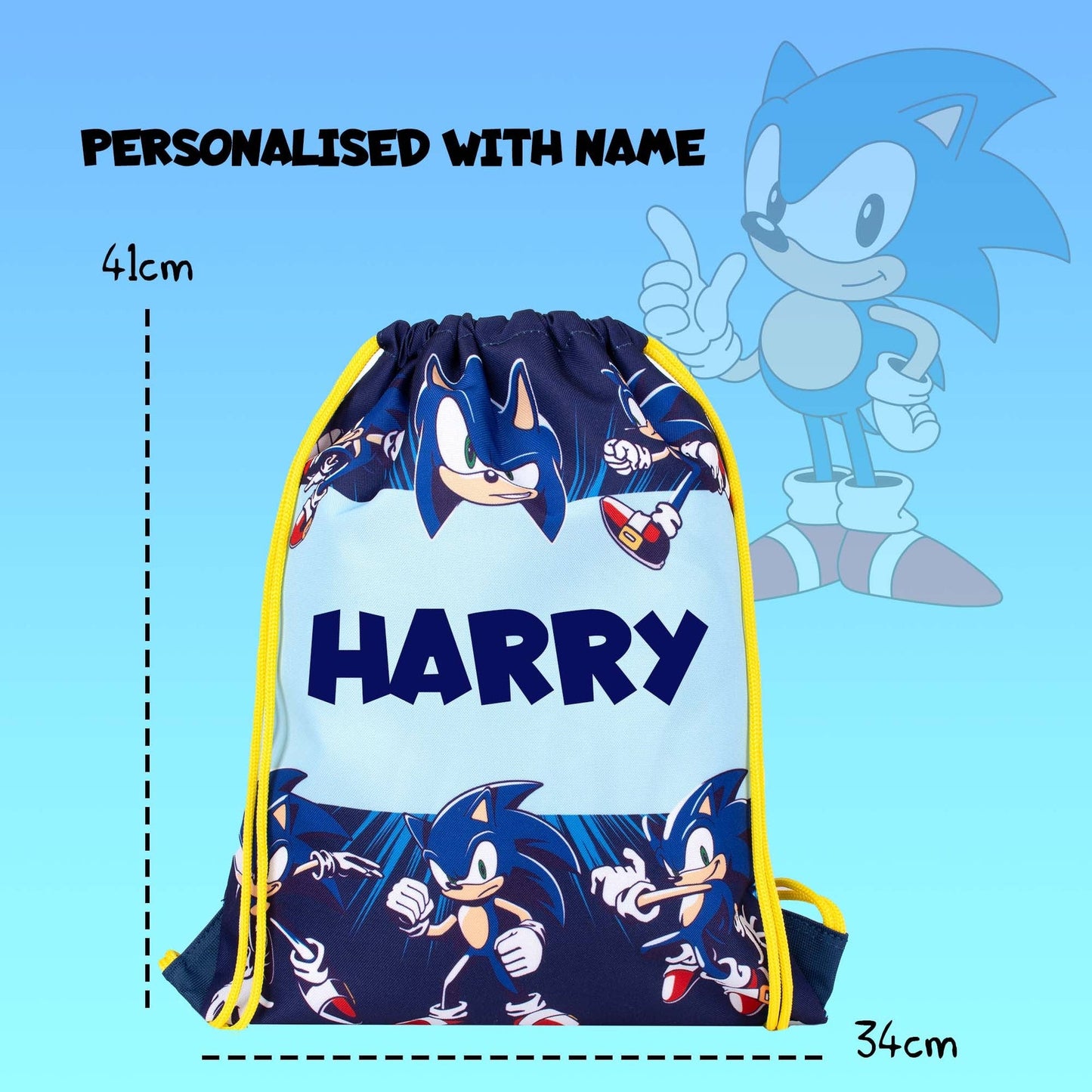 Sac à cordon – Official Sonic the Hedgehog PE sac à cordon, with your child's full name.