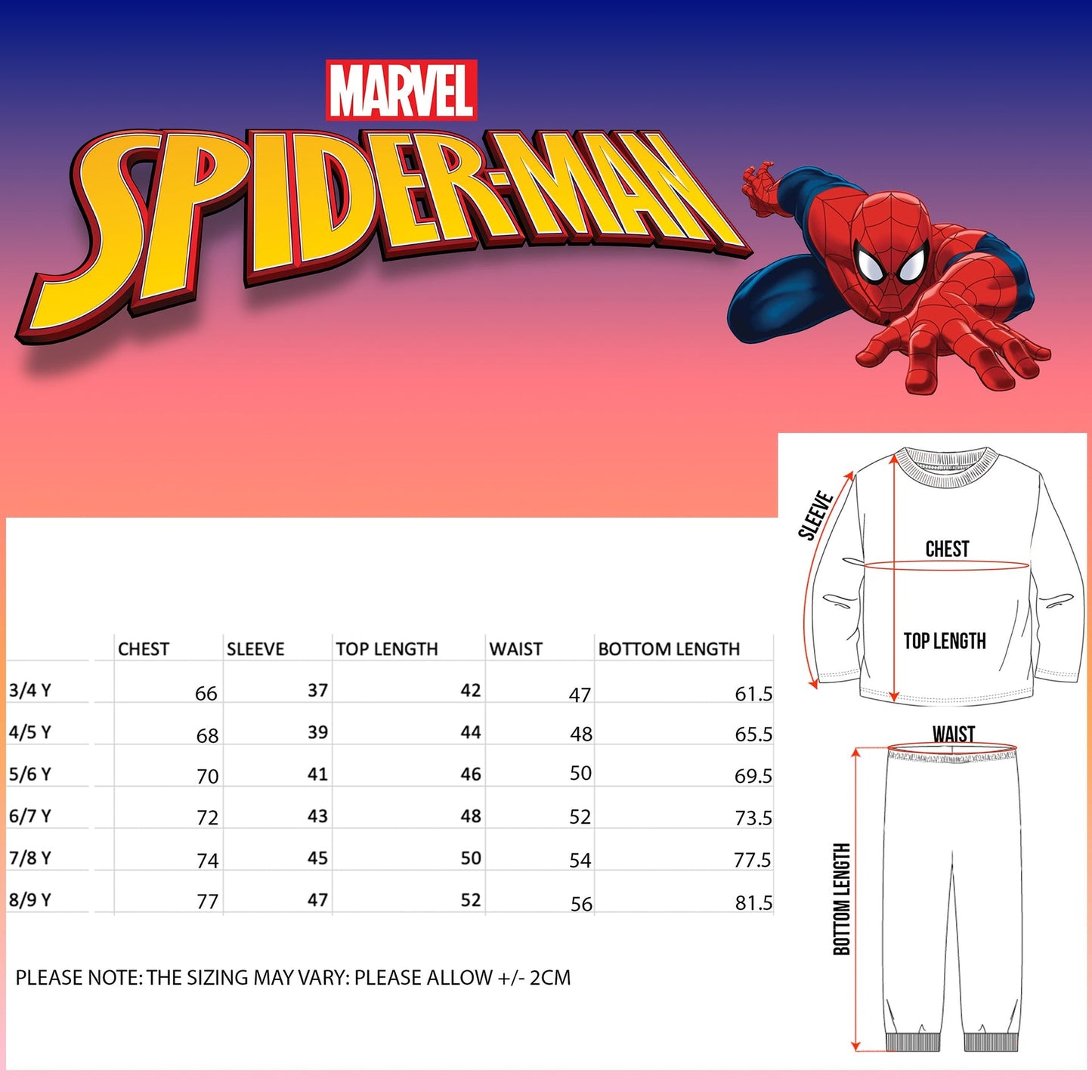 Pyjama – Marvel Spider-Man Christmas -bleu