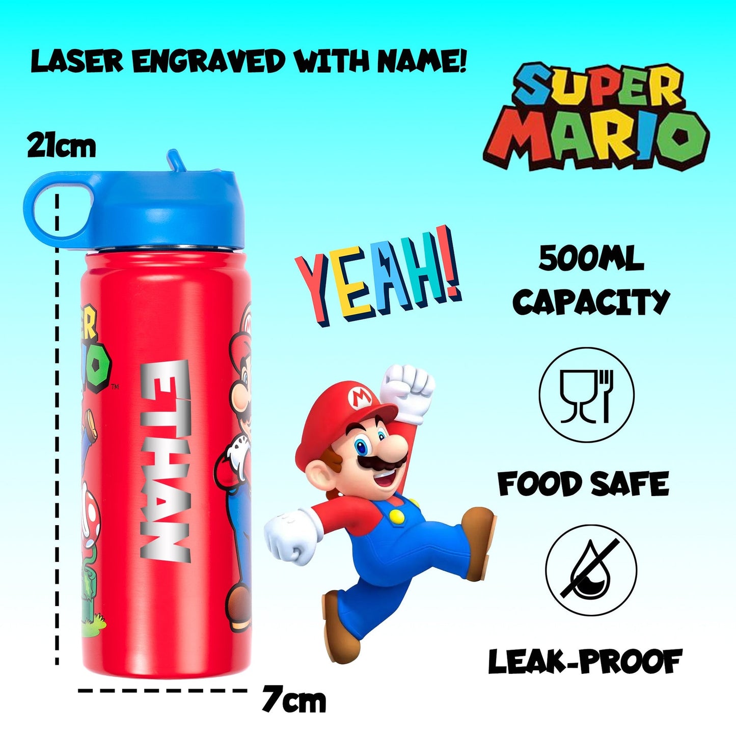 Gourde en acier inoxydable – Bottle – Mario Brothers