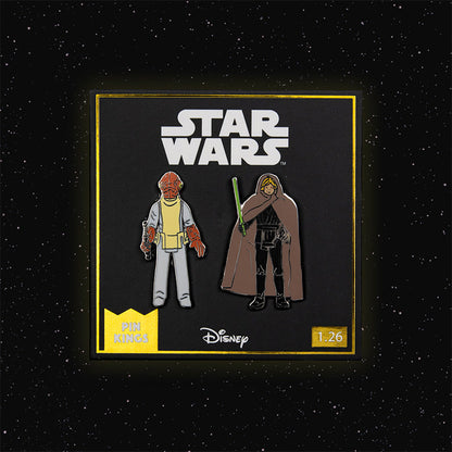 Pin's Star Wars Set 1.26 – Admiral Ackbar und Luke Skywalker (Jedi-Ritter-Outfit)