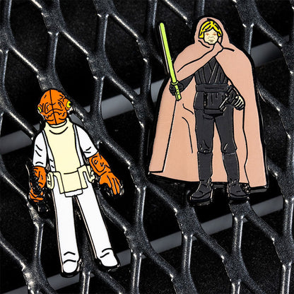 Pin's Star Wars Set 1.26 – Admiral Ackbar und Luke Skywalker (Jedi-Ritter-Outfit)