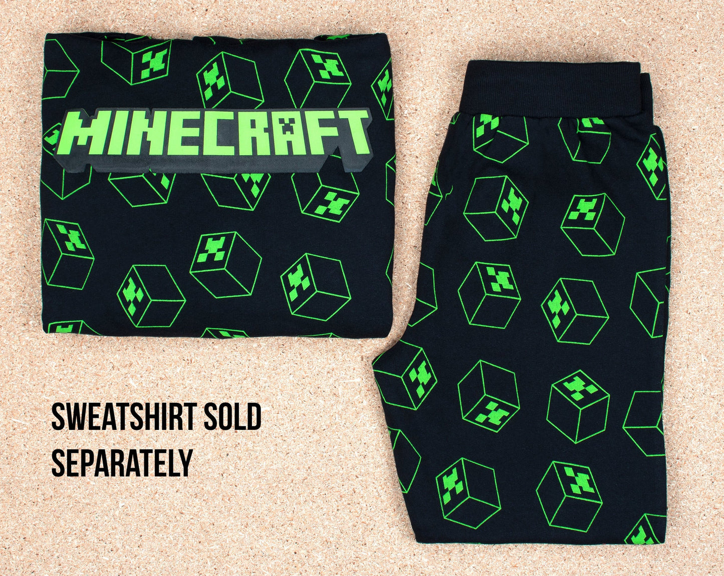 Pantalon de jogging Minecraft – noir & vert Pattern