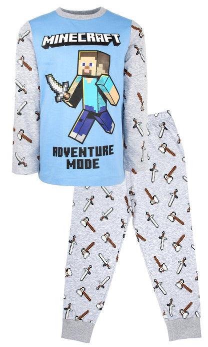 Pyjama Minecraft – bleu & gris