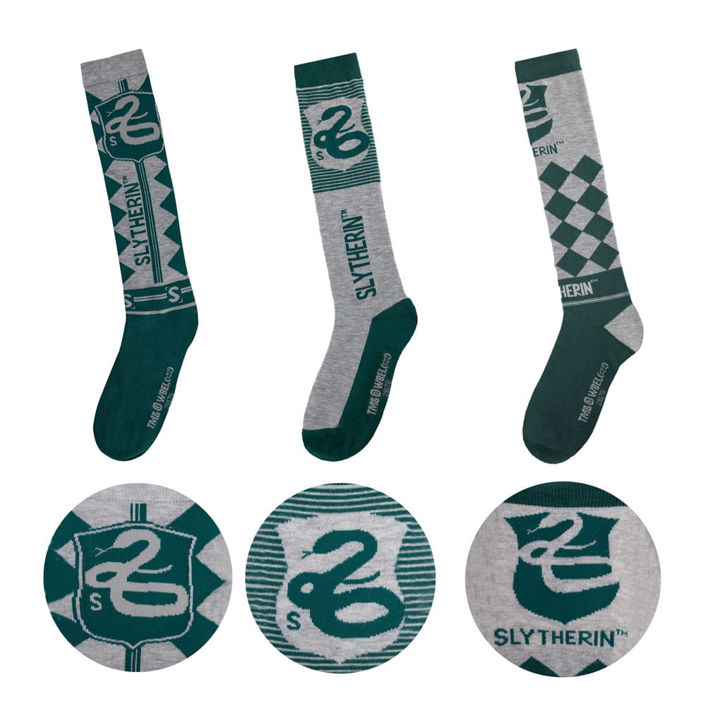 Pack 3 paires de Chaussettes Harry Potter - Serpentard