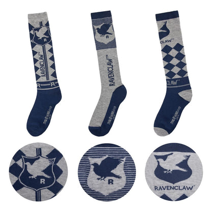 Packen Sie 3 Paar Harry-Potter-Socken – Ravenclaw 