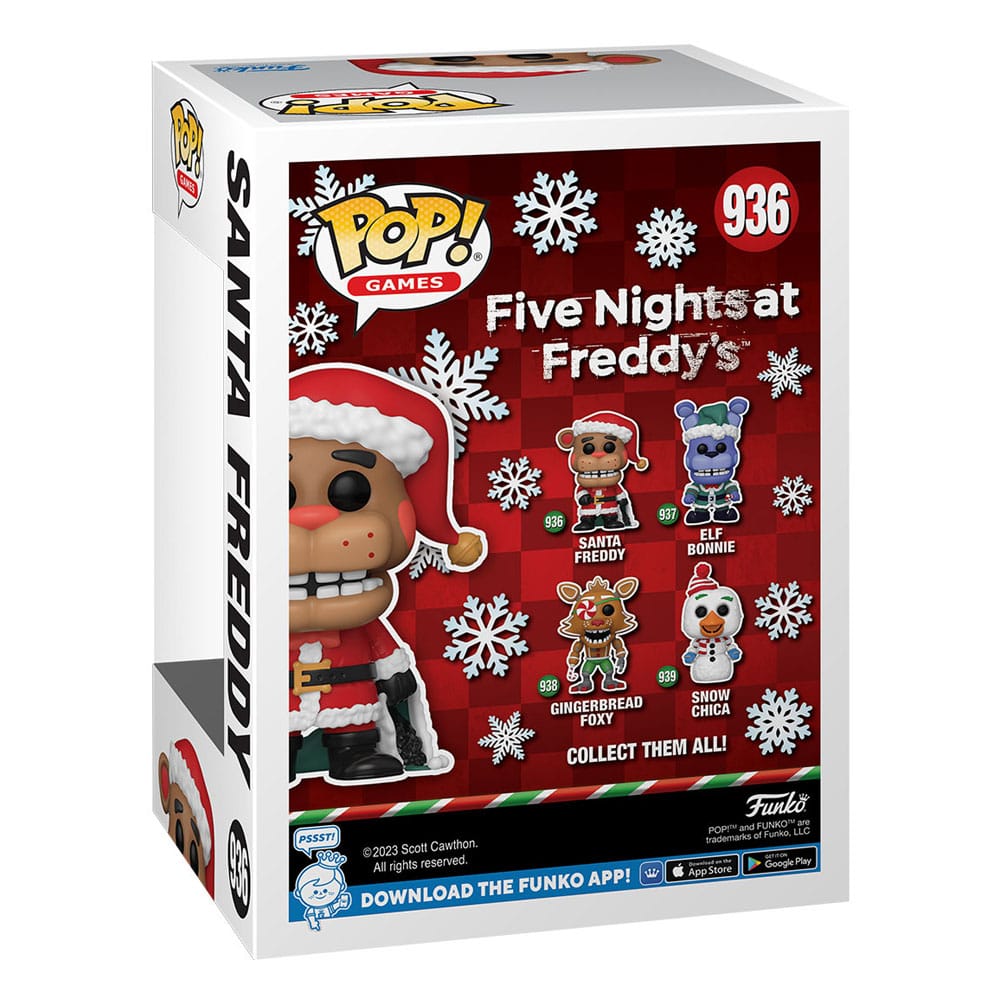 Cinco noites na figura de ação de Freddy Funko Holiday Santa Claus