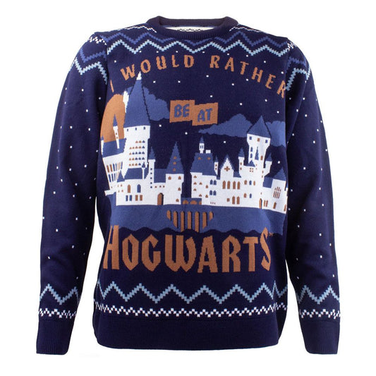 Pulover de Crăciun Harry Potter - aș prefera să fiu la Hogwarts