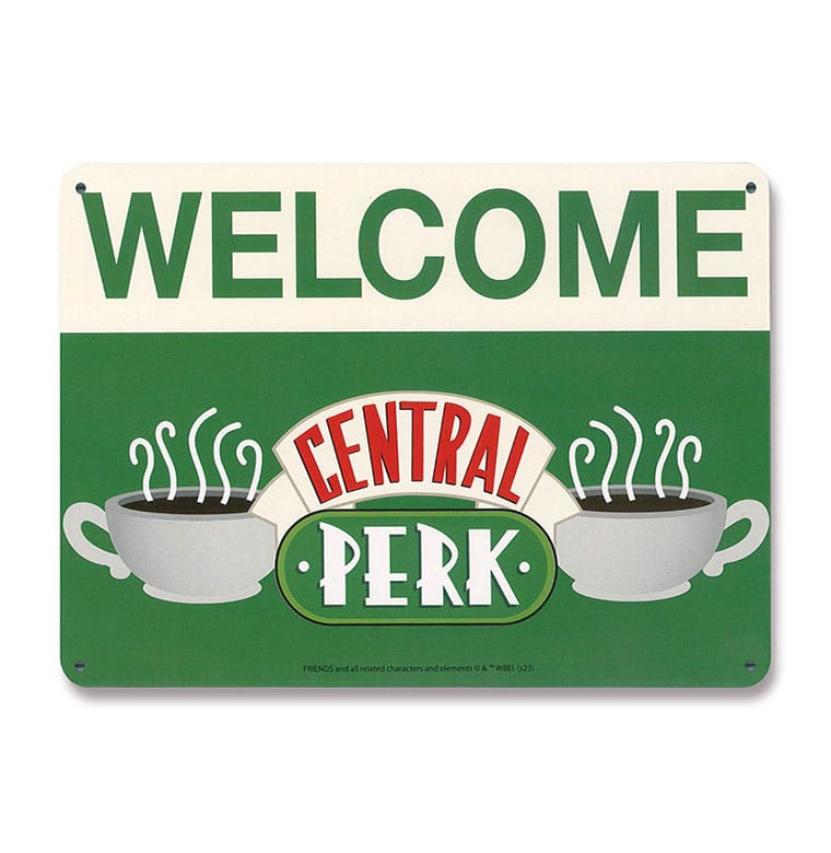 panneau metal friends central perk welcome logoshirt