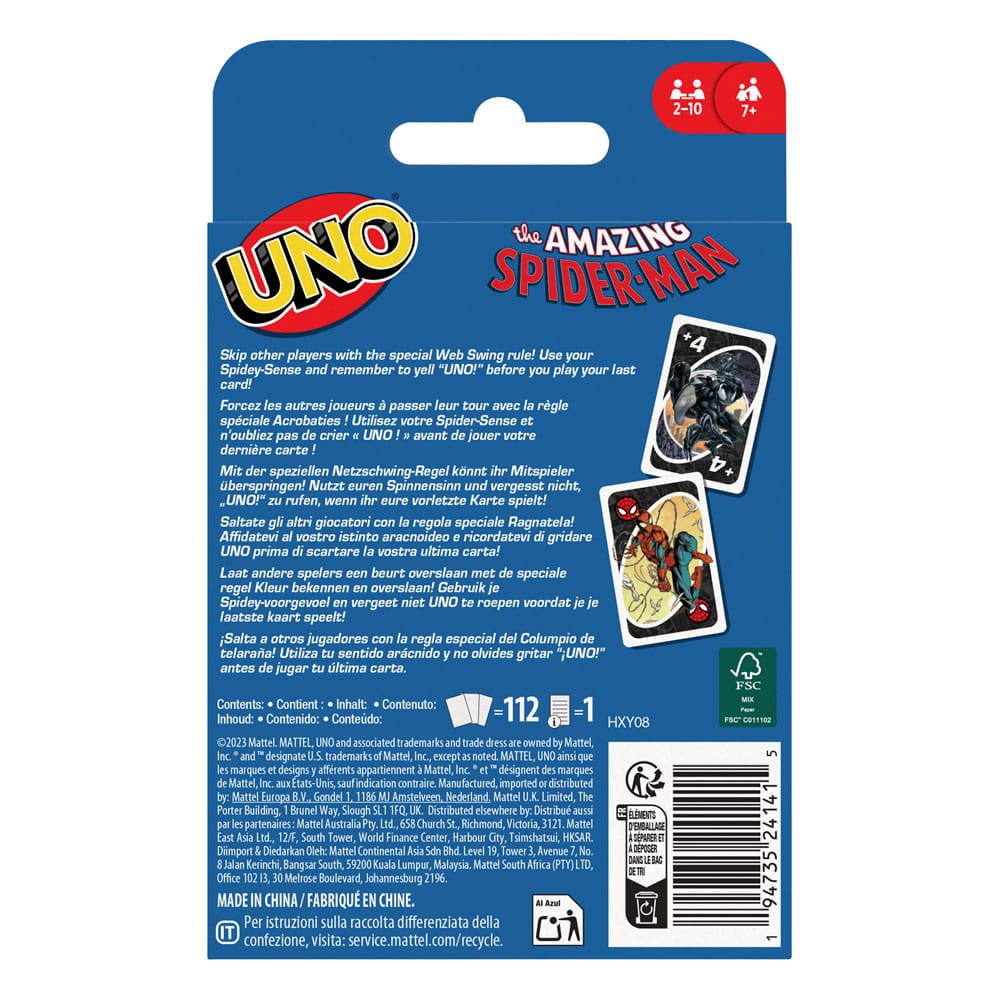 Jeu de Cartes UNO The Amazing Spider-Man