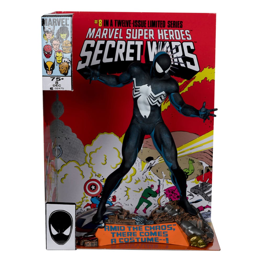 spider man 1 6th scale collectible with scene comic marvel super heroes secret wars 8 mcfarlane toys