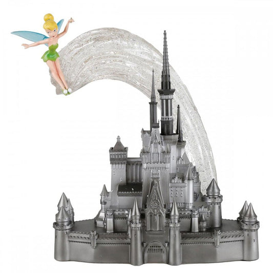 DISNEY 100 ANS Château Disney +Fée Clochette Figurine Enesco 30 cm