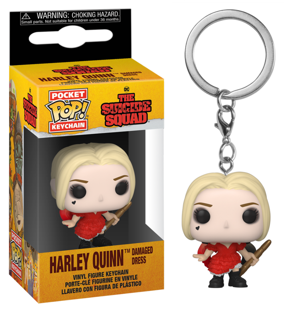 Harley Quinn Robe Rouge Pop! Keychain | SUICIDE SQUAD Pocket Pop Keychains Harley Quinn (Damaged Dress) Funko