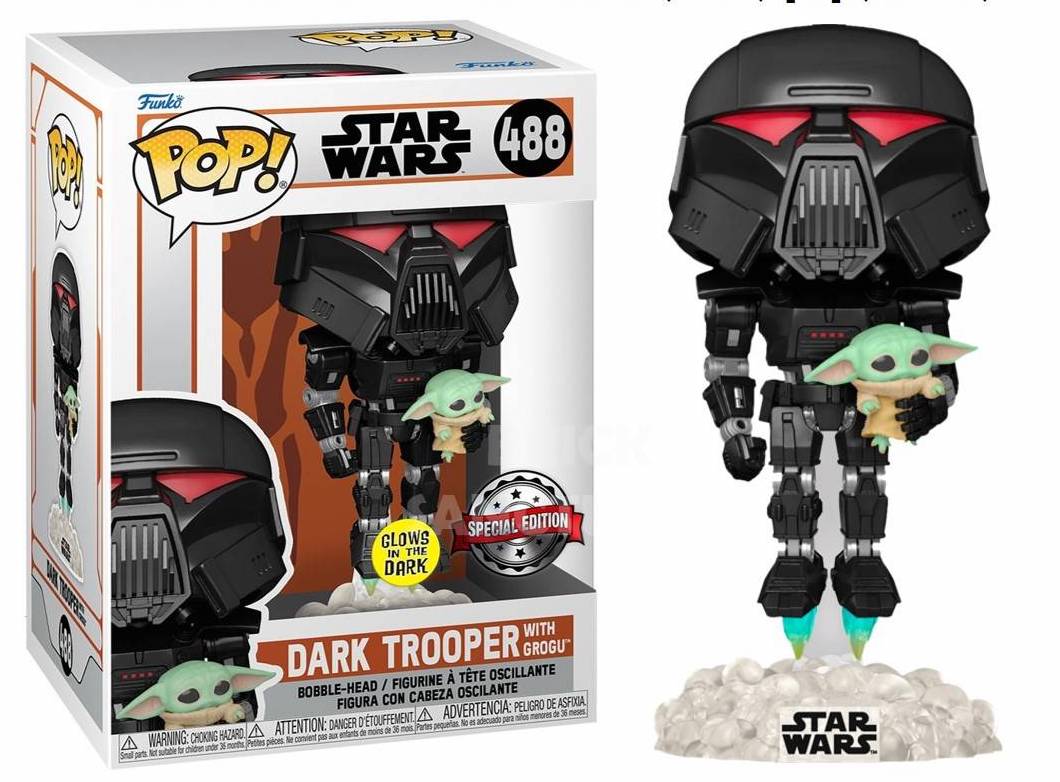 STAR WARS POP N° 488 Dark Trooper w/Grogu SP.EDIT.