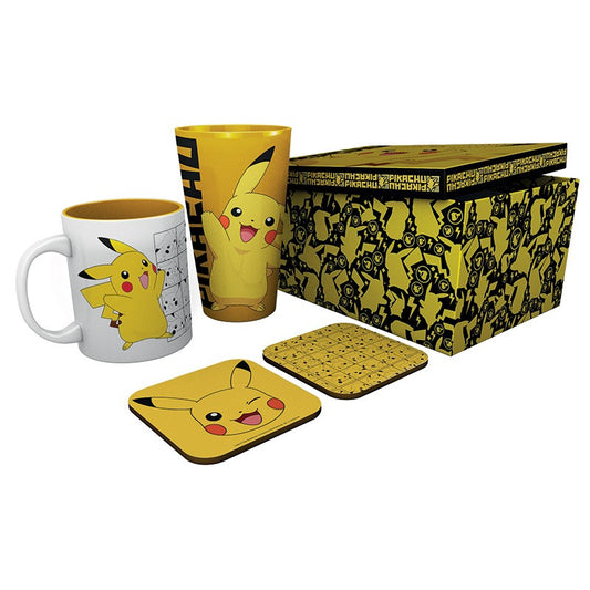 POKEMON Gift Box Chope, mug, 2 dessous de verre Pikachu