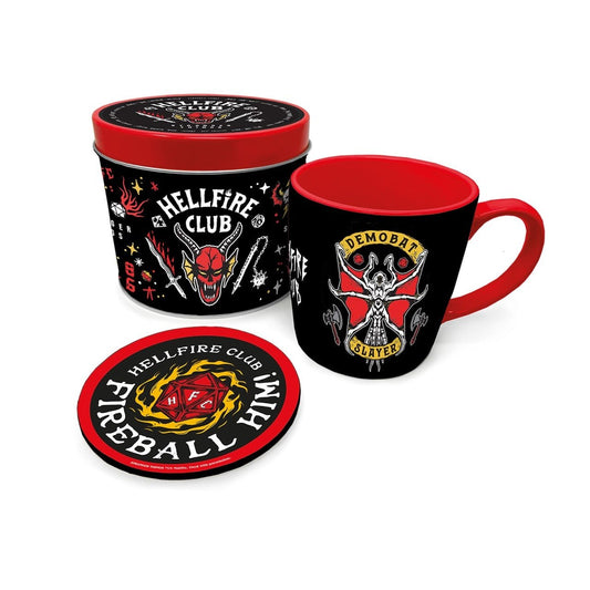 STRANGER THINGS Hellfire Club Box métal, mug & sous verre