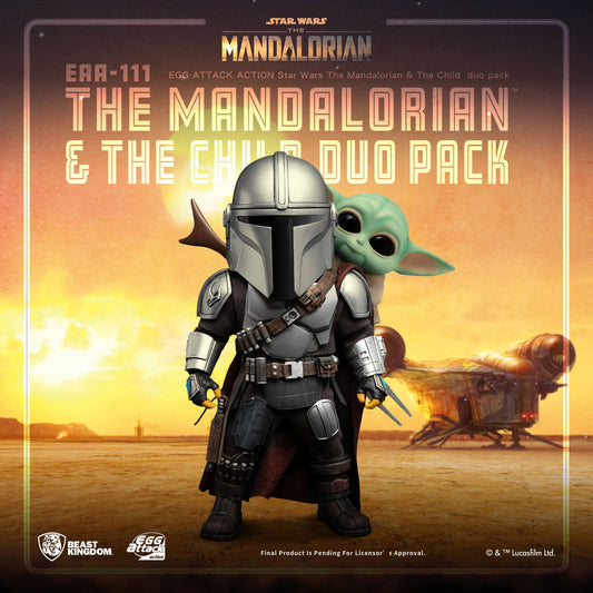 Star Wars: The Mandalorian Egg Attack Action The Mandalorian & The Child Grogu Beast Kingdom Toys Funko