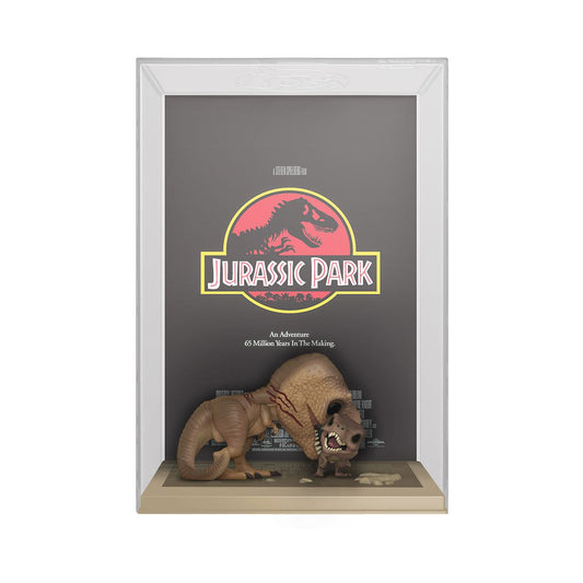Jurassic Park Funko POP! Movie Poster et figurine Tyrannosaurus Rex & Velociraptor | Dinosaure figurine Funko